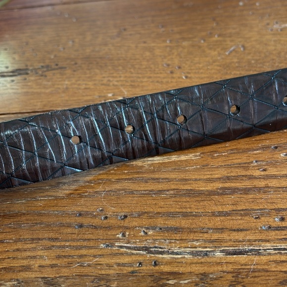 Johnston & Murphy Brown Italian Calfskin Belt Men’s Two Tone Metal 7302 Size 38 - Picture 6 of 15